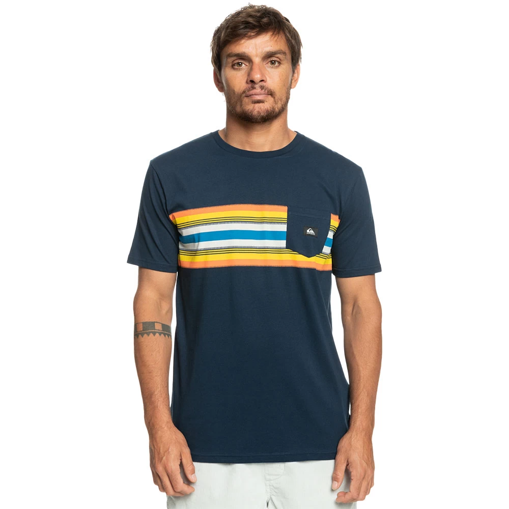T-SHIRT QUIKSILVER SURFADELICA STRIPE NAVY – Image 2
