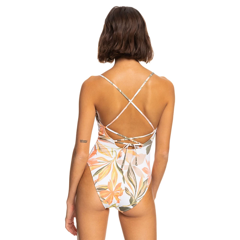 MAILLOT DE BAIN FEMME 1 PIÈCE ROXY BEACH CLASSICS BLANC TROPICAL – Image 3