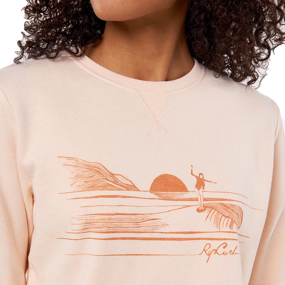 Rip Curl PULL FEMME RIPCURL RE ENTRY CREW PEACH – Image 2
