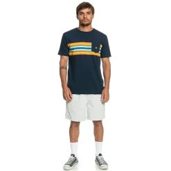 T-SHIRT QUIKSILVER SURFADELICA STRIPE NAVY