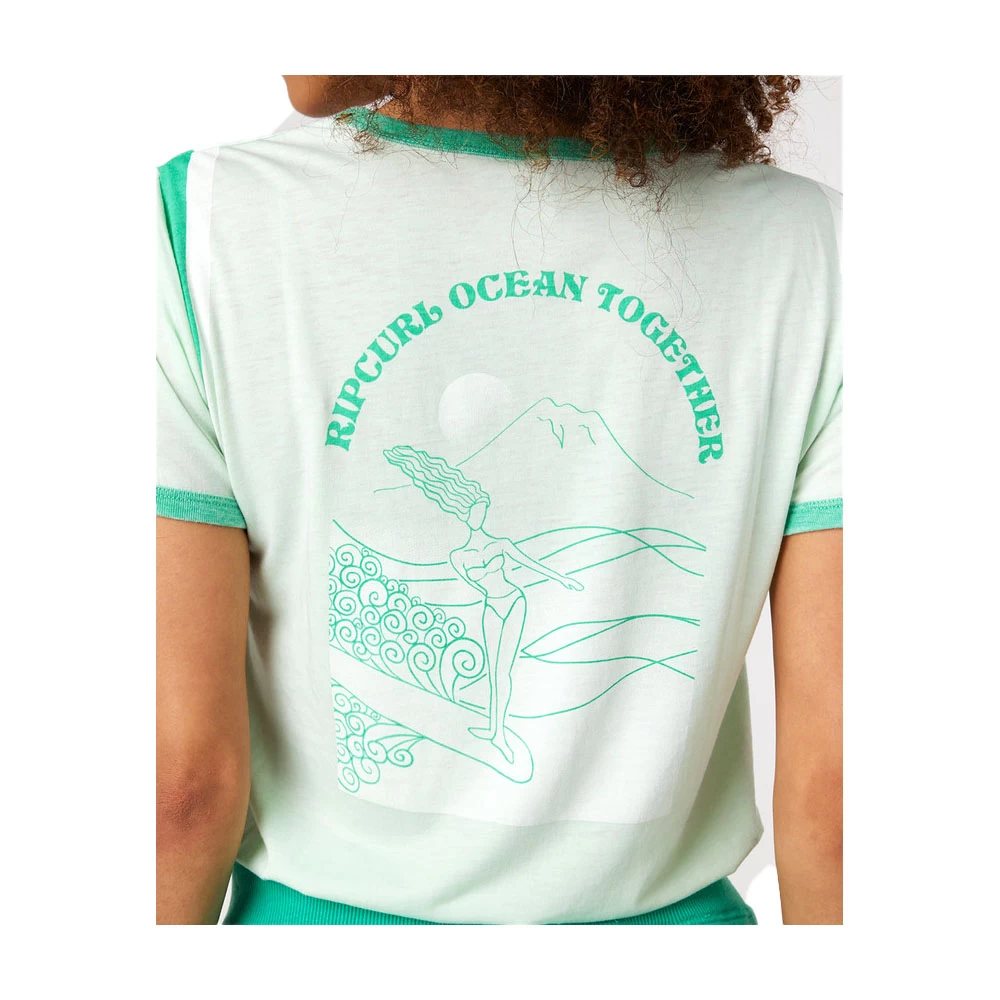 Rip Curl T-SHIRT FEMME RIPCURL RINGER MENTHE